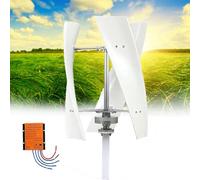 Kit d'éolienne à 3 pales générateur de Moulin à Vent 20000W générateur d'énergie éolienne Verticale à lévitation magnétique permanente avec contrôleur pour Un Usage Domestique,(White,48V)