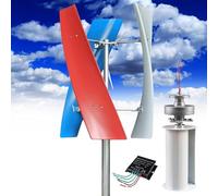 Kit d'éolienne à axe Vertical 18 000 W avec contrôleur - Réglage Automatique de la Direction du Vent pour Maison, Bateau, kiosque, Rouge, 24 V - Solution d'énergie renouvelable Efficace