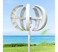 Kit d'éolienne Verticale silencieuse de 1 200 W, Conception à axe Vertical à 5 pales, Solution d'alimentation 24 V Efficace pour Les Maisons Hors réseau et Les systèmes d'énergie renouvelabl