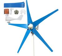 Kit d'éoliennes 800 W-1 200 W, 12 V/24 V/48 V, avec 5 pales Bleues, Direction extérieure, Rue, Parc, 1 200 W, 48 V