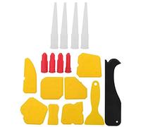 Kit d'épandage de mastic silicone 17 pièces, ensemble d'outils de grattoir de calfeutrage en plastique pour la finition et le jointoiement de colle de verre de fenêtre à usage