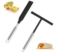 Kit d'épandeur à crêpes et spatule - Kit d'outils de crêpe | Grattoir à crêpes portable et outils de cuisson | Ustensiles de cuisine en acier inoxydable pour crêpes