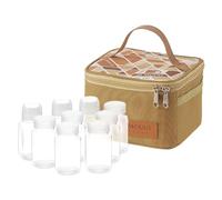 Kit d'épices de camping | Ensemble d'assaisonnement portable de 9 pièces avec sac de rangement | Bocaux shaker de randonnée pour barbecue, randonnée, Ensemble de 9 pièces jaune clair