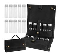 Kit D'épices de Camping, Ensemble D'épices de Voyage Portable 10 Pièces Bouteilles D'assaisonnement avec Sac de Rangement Pliable, Ensemble de Récipients à Condiments pour Voyage (Noir)