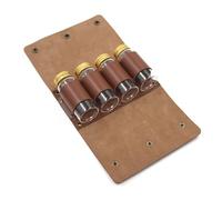 Kit d'épices kit d'épices de voyage portable comprend un sac de rangement avec 4 petits pots d'épices en verre, sac de condiment d'assaisonnement en cuir PU pliable pour le barbecue de pique-nique