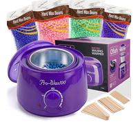 Kit d'épilation professionnel pour épilation, chauffe-cire avec 4 sacs de perles de cire et 30 bâtons applicateurs à la maison