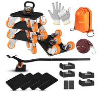 Kit Deplace Meuble 600kg - Leve Meuble avec Plateau Roulant et Roulette Charge Lourde - Chariot Demenagement pour Soulever et Déplacer Meuble sans Effort - Patins glisseurs pour Meubles - EASY MOVERS