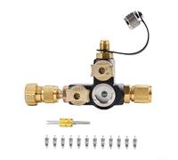 Kit Dépose Noyau Vanne 1/4 Pouce HVAC avec Fenêtre de pour vue, | Outil Extraction pour Maintenance Climatisation Split et Raccord Port, Laiton et Acier , pour prise Texturée Anti-Dérapante