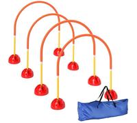 Kit d'équipement d'agilité pour chien - PawHut - 4 portes à largeur réglable, sac de transport - jaune et orange