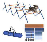 Kit d'équipement d'agilité pour chien - PawHut - hauteur réglable sac de transport - plastique et tissu Oxford - 87x56x41cm - orange