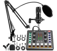 Kit d'équipement de podcast, microphone BM-800, interface audio, mixeur DJ, bras de micro pour studio, podcast, streaming