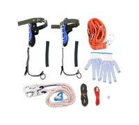 Kit d'équipement d'escalade d'arbre, crampons professionnels réglables, 2 dents, paquet de sécurité avec gants et sangles de pied, capacité de charge 150 kg, pour l'escalade des arbres, la cueillette
