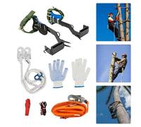 Kit d'équipement d'escalade pour arbre, hauteur réglable, pic d'escalade, équipement d'escalade avec sangle de sécurité au niveau des pieds et sangles de cheville, capacité de charge 100 kg pour