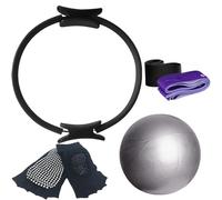 Kit D'équipement Pilates,anneau Pilates 5 Pièces, Ballon De Yoga, Bandes De Résistance, Chaussettes De Yoga, Ceinture D'étirement, Équipement D'entraînement À Domicile Pour La Stabilité, Les Étirement