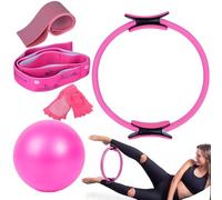 Kit D'équipement Pilates,anneau Pilates 5 Pièces, Ballon De Yoga, Bandes De Résistance, Chaussettes De Yoga, Ceinture D'étirement, Équipement D'entraînement À Domicile Pour La Stabilité, Les Étirement