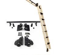 Kit d'escabeau de bibliothèque avec roulettes pour porte coulissante de 9,5 à 6 m, système de rails coulissants pour armoires et rangement, rouleau à roulement lisse inclus