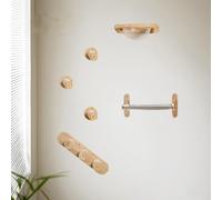 Kit d'escalade mural pour chat avec corde à gratter, étagères et perchoirs pour jouer, se reposer et faire de l'exercice - Kit de 7 pièces