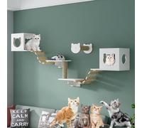 Kit d'escalade mural pour chat avec étagères durables et nid avec plateforme de saut et capsule d'espace pour chats d'intérieur