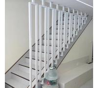 Kit d'escalier blanc réglable de 30 à 160 cm, barre d'appui moderne en métal pour escaliers intérieur/extérieur, séparateur de pièce (style 1, 125 cm)