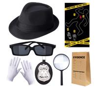 Kit d'espionnage Keymall pour enfants, accessoires de costume de détective, 7 pièces pour enquête, jeu de rôle, déguisement, cadeau scientifique