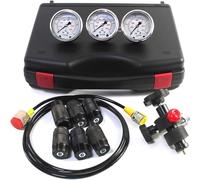 Kit d'essai de manomètre hydraulique, outils de recharge de gaz d'accumulateur d'azote, kit de gonflage, avec 7 joints