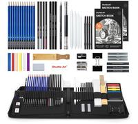 Kit Dessin Professionnel,52pcs Kit Crayon Dessin avec Crayon Graphite,Fusain,Carnets de Croquis,Materiel Dessin Malette Dessin pour