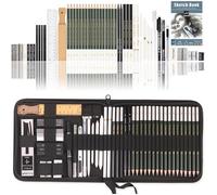 kit dessin professionnel,Malette dessin enfant-54 pièces-avec cahier de croquis,crayons graphite, pastels -pour adultes Étiquette
