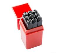 Kit d'estampage en métal avec 9 outils en alliage d'acier pour le marquage du cuir, du bois, 3/4/5/6/8 mm (6 tours à 9), comprend un étui de rangement (6 mm)