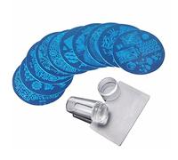 Kit d'estampage pour Nail Art, plaque de tampon de manucure, outil, modèles d'impression transparents