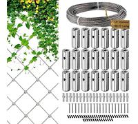 Kit d'étage Mural - Système de pylônes de Jardin en Fil en Acier Inoxydable, Treillis Vertical pour tomates, concombres, Petits espaces | Kit en Pente Murale avec vis, moyeux cylindriques, c