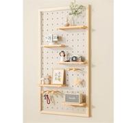 Kit d'étagère murale polyvalente en acrylique - Bois massif pour la maison et le bureau 65 x 125 cm Panneau perforé perforé pour un rangement et une présentation faciles