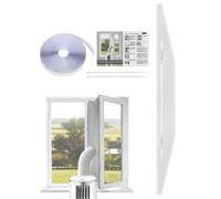 Kit d'étanchéité de fenêtre de climatisation - AC Veng Blocker avec fermeture éclair - Kit d'évacuation de fenêtre de climatisation - Pour dortoir d'étudiant, maison, salon, chambre à coucher, bureau