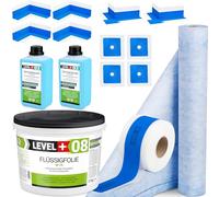 Kit d'étanchéité film d'étanchéité 12kg étanchéité douche salle de bain pièces humides bande d'étanchéité 20m coins d'étanchéité SET341