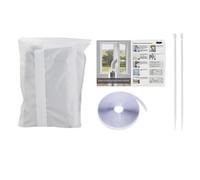 Kit d'Étanchéité pour Fenêtre de Climatiseur, Ensemble isolant anti-fuite avec fermeture éclair, Kit d'isolation et d'étanchéité pour climatiseur de fenêtre, pour Appartement Bureau Chambre Garage
