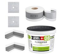 Kit d'étanchéité SET07 - 4 kg de film liquide, 2 coins intérieurs, 2 manchettes murales, 5 m de ruban d'étanchéité - Kit d'étanchéité pour douche et salle de bain