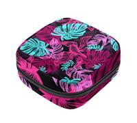 Kit d'été exotique rose bleu feuilles premières règles pour filles, protège-slips tampon, porte-serviettes hygiéniques avec fermeture éclair, organisateur de sac de serviettes hygiéniques