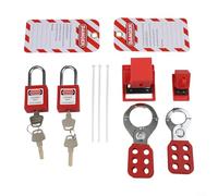 Kit d'étiquetage de verrouillage avec cadenas de sécurité, verrous à moraillon en acier, verrous de disjoncteur, étiquettes de sécurité et attaches de câble en nylon pour l'arrêt des équipements