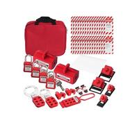 VEVOR Kit d'étiquetage de verrouillage électrique, 47 pcs, verrouillage de sécurité avec cadenas, moraillon, étiquette, attache en nylon, prise, disjoncteur, sac, pour industrie, pouvoir électrique