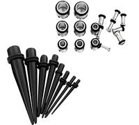 Kit d'étirement d'oreille, 36 pièces, écarteurs en acrylique et bouchons en acier inoxydable, 1,6 mm à 10 mm, hypoallergénique, sans danger pour les débutants