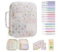 Kit D'étude Biblique - 30x8x23cm Coton | Sac De Rangement Pour Journaux De Grande Capacité | Couverture Biblique Matelassée | Organisateur De Dévotion De Prière | Cadeau Pour Adolescents, Enseignants,