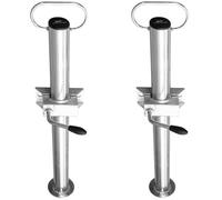 UNITRAILER ensemble 2 supports fixes avec collier tube 48 mm hauteur 600 mm charge totale 300 kg acier electro galvanise vis M10 pour remorque stationnement chargement stabilisation