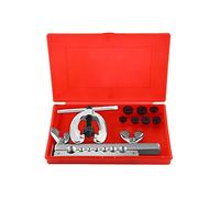 Kit d'évasement de Tuyau, kit Tuyau cuivre 4.75, Conduite de Freins et raccords Auto Outil d'évasement de Tube 9pcs Outil d'évasement de Tuyau métrique et impérial avec épandeur de Pince Double