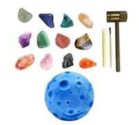 Kit D'Excavation De Pierres Précieuses, Kit De Creuser Des Planètes Et Des Cristaux, Avec Outils D'Extraction, Jouets D'Astronomie, Cadeau De Roche, 12 Vrais Joyaux