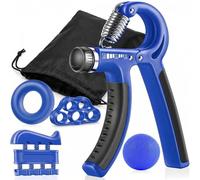 Kit d'exercices de poignée réglable 5 pièces - Résistance de 4,5 à 60 kg, ensemble d'entraînement de la main et de l'avant-bras pour une utilisation à la maison et au bureau, bleu marine