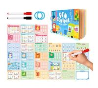 Kit d'exercices de suivi - Jouet d'apprentissage d'écriture manuscrite réutilisable avec stylo effaçable, cartes d'activité éducatives pour tout-petit maternelle maternelle garçons filles âge