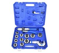 Kit d'expansion de tube hydraulique avec 11 pièces de coupe-tube de tête d'expansion outil d'ébavurage outil d'évasement de tuyau 10-42mm pour tubes de tuyaux en aluminium en cuivre de type U
