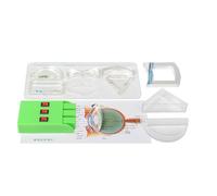 Kit d'expérimentation de lentilles optiques de physique comprenant des lentilles triangulaires semi-circulaires rectangulaires concaves biconvexes Outil d'enseignement de la physique