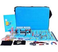 Kit d'expérimentation électromagnétique de style cartable portable Ensemble d'exploration de magnétisme de circuit physique Appareil de laboratoire d'électromagnétisme multifonctionnel
