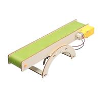 Kit d'expérimentation scientifique STEM pour - Modèle de bande transporteuse électrique, jouet d'assemblage en bois, ensemble d'ingénierie pédagogique pour l'école primaire, la maison et les