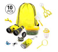Kit D'Explorateur En Plein Air Pour Enfants, Avec Sac À Cordon, Jumelles, Filet Papillon, Jouets Éducatifs D'Exploration De La Nature, Cadeau Pour Garçons Et Filles